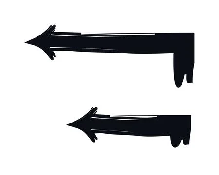 Right-angle arrows turning left bold thick stroke graphic element set 스톡 일러스트