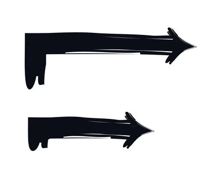 Right-angle arrows turning right bold thick stroke graphic element set イラスト素材