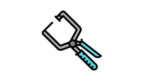 Right angle clamp carpenter tool color icon animation Stock-Footage 224012793