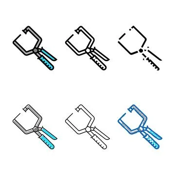 Right angle clamp carpenter tool color icon vector set Ilustración de archivo