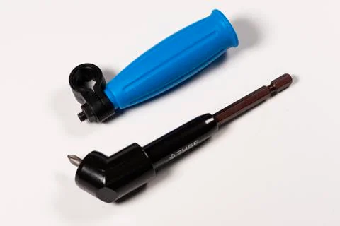 Right Angle Drill Drive Adapter with 1 4 Inch Shank Stock Photos