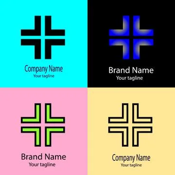 Right Angle Plus logo design Stock Illustration