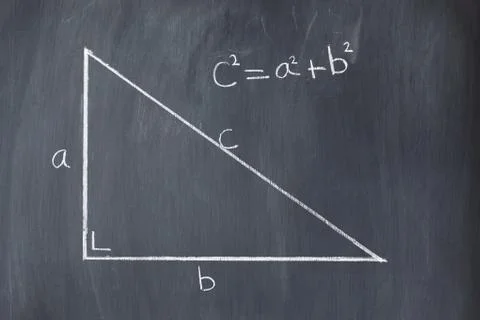 Right -angled triangle with pythagorean formula Stock Illustration