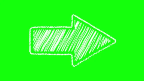 Right arrow animated hand drawn scribble pointing next forward direction on.. Stock Footage 342963520