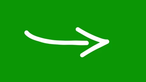 Right arrow being smoothly drawn with pencil effect on bright green screen. Stock Footage 334701269