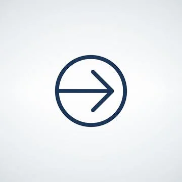 Right arrow in the circle. linear icon. Stock vector illustration isolated Stock Illustration