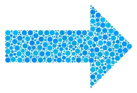 Right Arrow Collage of Filled Circles 스톡 일러스트