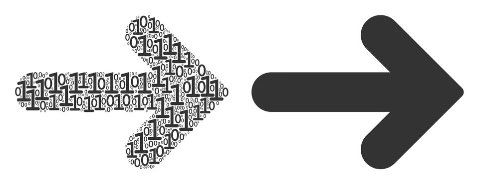 Right Arrow Composition of Binary Digits 스톡 일러스트