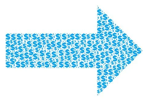 Right Arrow Composition of Dollar and Dots 스톡 일러스트