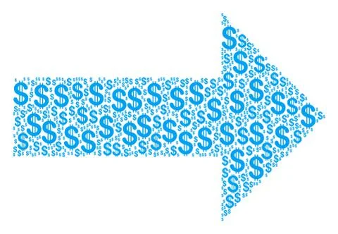 Right Arrow Composition of Dollar Illustrazione stock