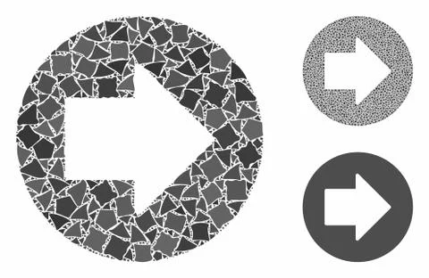 Right arrow Composition Icon of Abrupt Elements Stock Illustration