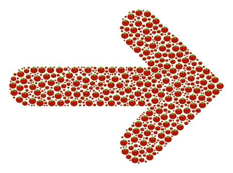 Right Arrow Composition of Tomato 스톡 일러스트