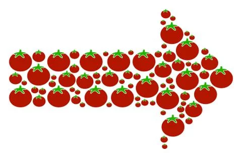 Right Arrow Composition of Tomato 스톡 일러스트