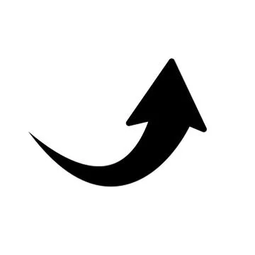 Right Arrow Curved vector icon isolated on transparent background, Right Arro Stock Illustration