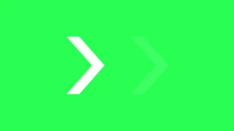 Right arrow direction animation on green background . Animated right arrow Stock Footage 331229618