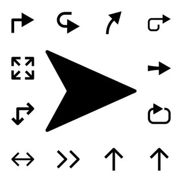 Right arrow flat vector icon in arrows pack Stock Illustration