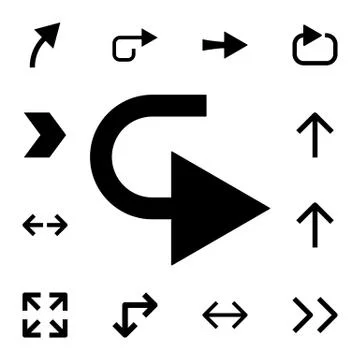Right arrow flat vector icon in arrows pack Stock Illustration