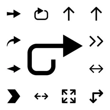 Right arrow flat vector icon in arrows pack Stock Illustration