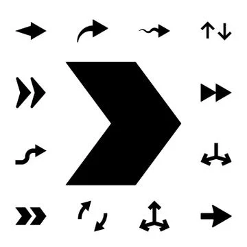 Right arrow flat vector icon in arrows pack Stock Illustration