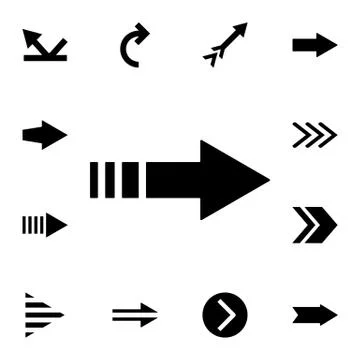 Right arrow flat vector icon in arrows pack Illustrazione stock