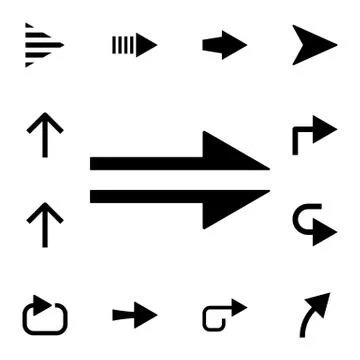 Right arrow flat vector icon in arrows pack Stock Illustration