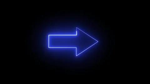 Right Arrow Glowing Light Effect On Black Background Stock Footage 311108360