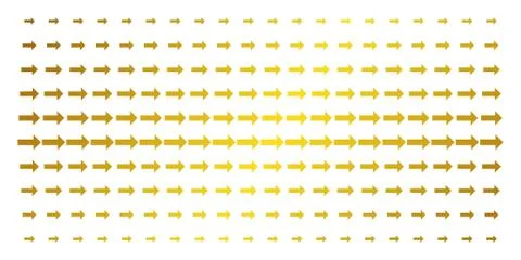 Right Arrow Golden Halftone Pattern Stockillustratie