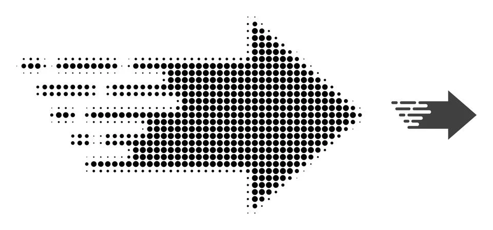 Right Arrow Halftone Dot Icon 스톡 일러스트
