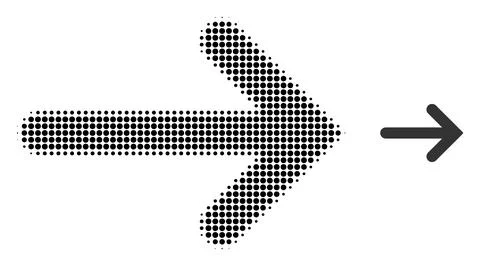 Right Arrow Halftone Dot Icon 스톡 일러스트
