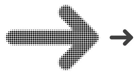 Right Arrow Halftone Dot Icon 스톡 일러스트