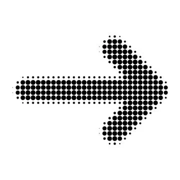 Right Arrow Halftone Dotted Icon 스톡 일러스트