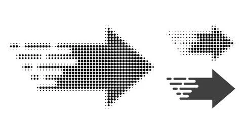 Right Arrow Halftone Dotted Icon 스톡 일러스트
