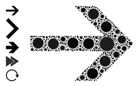 Right Arrow Icon - Contagious Composition And More Icons Stock Illustration