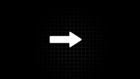 Right Arrow Icon on Dark Grid Background Stock Footage 333154015