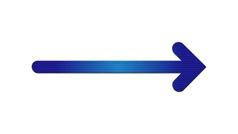 Right Arrow Icon  Gradient Blue Direction Pointer with Triangular Head on L.. Ilustración de archivo
