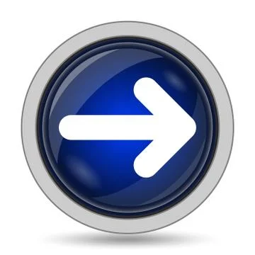 Right arrow icon. Internet button on white background.. Stock Illustration