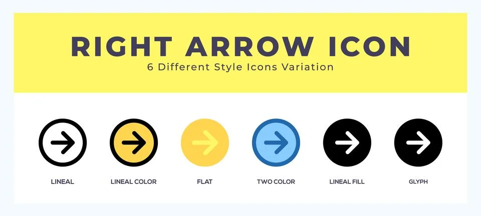 Right arrow icon vector design illustration in trendy style Stock Illustration