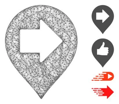Right Arrow Marker Web Vector Mesh Illustration 스톡 일러스트