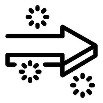 Right arrow moving forward surrounded by loading circles Ilustración de archivo