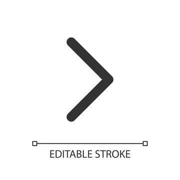 Right arrow pixel perfect linear ui icon Stock Illustration