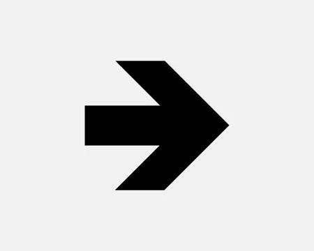 Right Arrow Point Pointing Direction Navigation Forward Symbol Sign Icon Vector Stock Illustration
