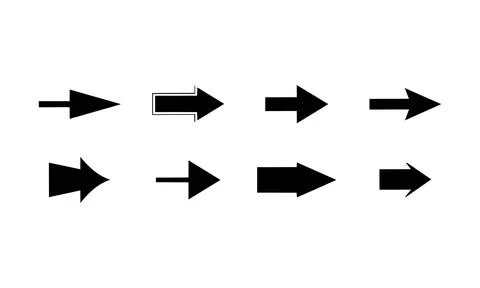 Right Arrow Pointer Collection Stock Illustration