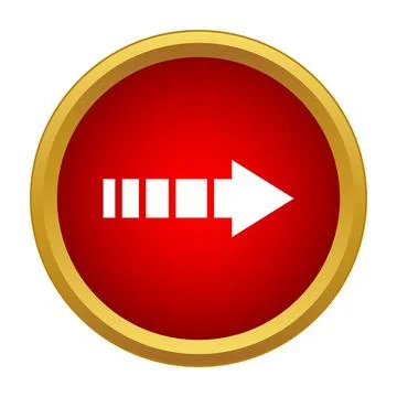 Right arrow pointing forward in red circle 库存插图