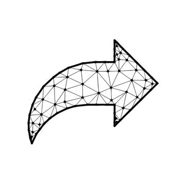 Right Arrow polygonal vector icon isolated on white background. Right Arro... Stock Photos