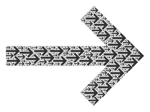 Right Arrow Recursive Collage of Itself Icons 库存插图