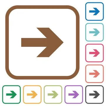Right arrow simple icons Illustrazione stock