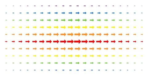 Right Arrow Spectral Halftone Pattern Stockillustratie