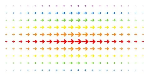 Right Arrow Spectrum Halftone Matrix 스톡 일러스트