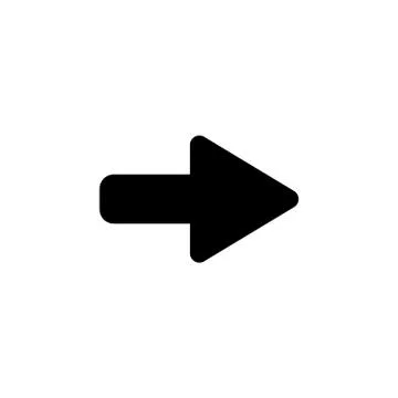 Right arrow symbol icon. vector illustration black on white background Stock Illustration