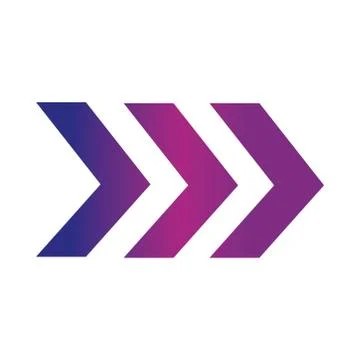 Right arrows direction advancement gradient style icon Stock Illustration